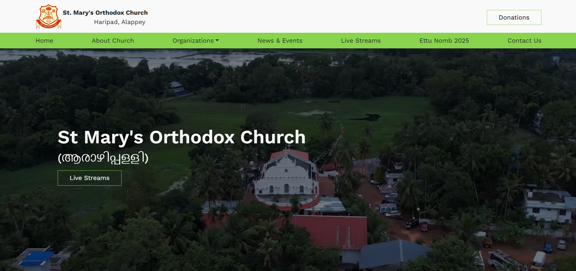 Church website preview